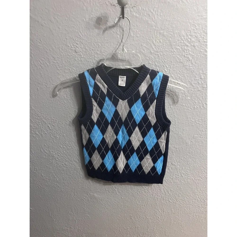 Sweater Vest Boys Size‎ 6 Blue Diamonds
